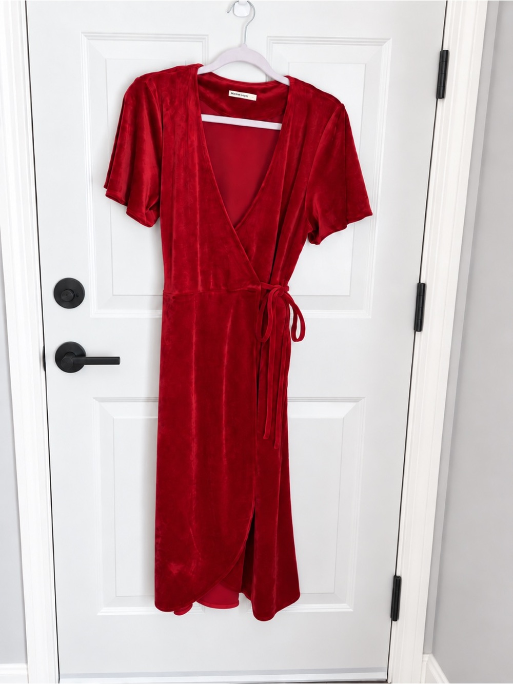 Marine Layer Velour Wrap Dress w/ Pockets